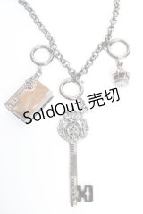 BPN / チェーンロングネックレス【ブック・鍵・クラウン】  ブラック Y-25-12-17-002-GO-AC-SZ-ZY