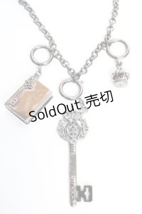 BPN / チェーンロングネックレス【ブック・鍵・クラウン】  ブラック Y-25-12-17-002-GO-AC-SZ-ZY