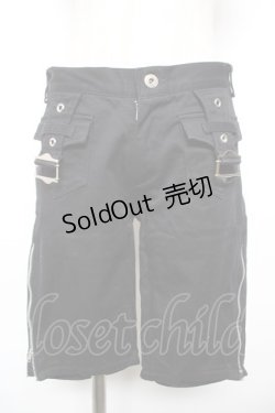 画像1: BPN / 裾ZIPハーフパンツ M 黒 Y-25-12-17-116-GO-PA-SZ-ZY