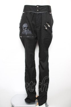 画像1: SEX POT ReVeNGe / ラメストライプパンツ M 黒 Y-25-12-17-118-SP-PA-SZ-ZY