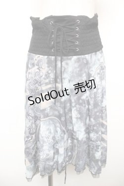 画像1: Ozz Croce / 総柄変形スカート  グレー Y-25-12-17-119-OO-SK-SZ-ZS