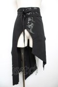 Ozz Croce / プリント入りオーバースカート  黒 Y-25-12-17-120-OO-SK-SZ-ZY