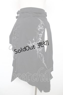 画像2: Ozz Croce / プリント入りオーバースカート  黒 Y-25-12-17-120-OO-SK-SZ-ZY