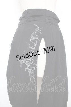 画像3: Ozz Croce / プリント入りオーバースカート  黒 Y-25-12-17-120-OO-SK-SZ-ZY