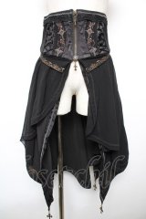 Ozz oneste / 薔薇十字刺繍イレギュラーオーバーコルセット  黒 Y-25-12-17-121-OO-SK-SZ-ZY