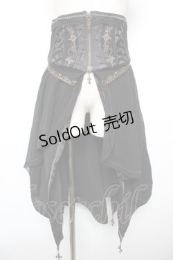 画像1: Ozz oneste / 薔薇十字刺繍イレギュラーオーバーコルセット  黒 Y-25-12-17-121-OO-SK-SZ-ZY