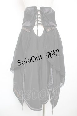 画像2: Ozz oneste / 薔薇十字刺繍イレギュラーオーバーコルセット  黒 Y-25-12-17-121-OO-SK-SZ-ZY