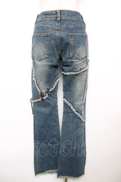 画像2: ALGONQUINS / 編み上げデニムパンツ 1 インディゴ Y-25-12-17-122-AL-PA-SZ-ZY