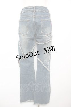 画像2: ALGONQUINS / 編み上げデニムパンツ 1 インディゴ Y-25-12-17-122-AL-PA-SZ-ZY