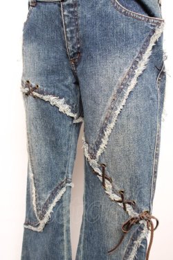 画像3: ALGONQUINS / 編み上げデニムパンツ 1 インディゴ Y-25-12-17-122-AL-PA-SZ-ZY