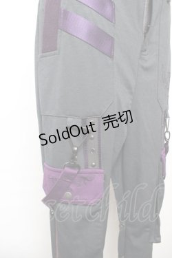 画像4: Ozz conte / 配色サス付きパンツ  グレー×紫 Y-25-12-17-123-OO-PA-SZ-ZY