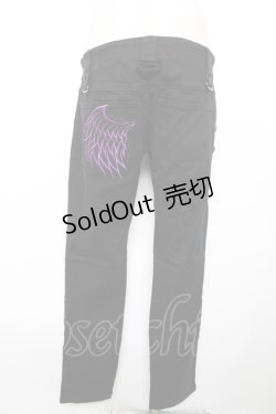 画像2: ALGONQUINS / バイカラーダメージパンツ 2 カーキ×黒 Y-25-12-17-132-AL-PA-SZ-ZY