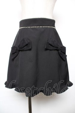 画像1: Ank Rouge / パールラインリボンレーススカート M 黒 Y-25-12-17-136-CA-SK-SZ-ZY