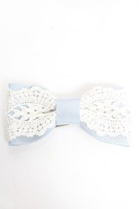 Melody BasKet / レースリボンヘアクリップ  サックス Y-25-12-17-017-LO-AC-SZ-ZY
