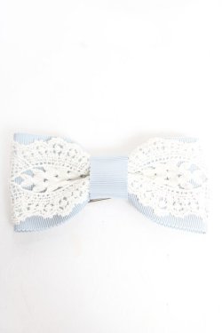 画像1: Melody BasKet / レースリボンヘアクリップ  サックス Y-25-12-17-017-LO-AC-SZ-ZY