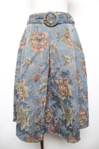 axes femme POETIQUE / ゴブランタックＡラインスカート M ブルー Y-25-12-17-138-AX-SK-SZ-ZY