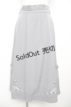 画像1: axes femme / 花刺繍入り切替フレアスカート M グレー Y-25-12-17-140-AX-SK-SZ-ZS