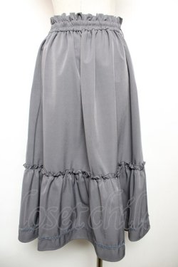 画像2: axes femme / 花刺繍入り切替フレアスカート M グレー Y-25-12-17-140-AX-SK-SZ-ZY