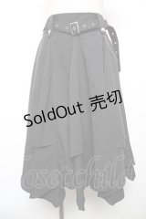 axes femme / ボリューム×アシメヘムスカート F 黒 Y-25-12-17-141-AX-SK-SZ-ZY