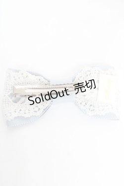 画像2: Melody BasKet / レースリボンヘアクリップ  サックス Y-25-12-17-017-LO-AC-SZ-ZT0304W