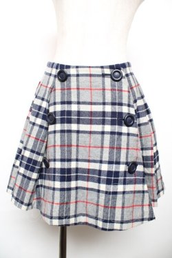 画像1: MILK / ウールチェックスカート  グレーｘ紺 Y-25-12-17-144-ML-SK-AS-ZY