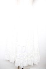 axes femme / コットンフレアロングスカート M 白 Y-25-12-17-147-AX-SK-SZ-ZY