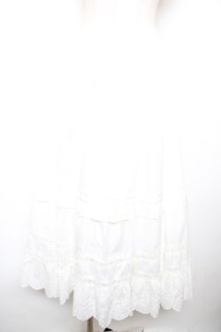 画像1: axes femme / コットンフレアロングスカート M 白 Y-25-12-17-147-AX-SK-SZ-ZY