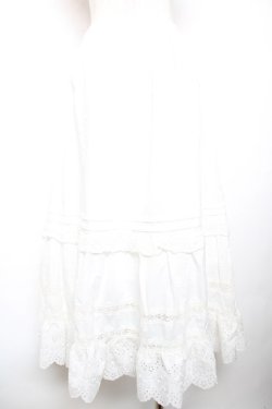 画像2: axes femme / コットンフレアロングスカート M 白 Y-25-12-17-147-AX-SK-SZ-ZY