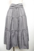 axes femme POETIQUE / ベルトデザインティアードスカート M グレー Y-25-12-17-148-AX-SK-SZ-ZY