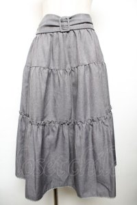 axes femme POETIQUE / ベルトデザインティアードスカート M グレー Y-25-12-17-148-AX-SK-SZ-ZY