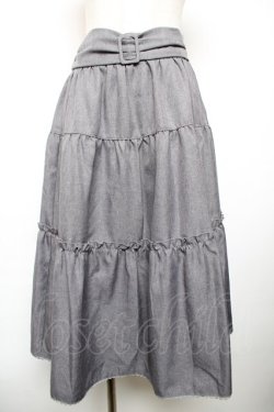 画像1: axes femme POETIQUE / ベルトデザインティアードスカート M グレー Y-25-12-17-148-AX-SK-SZ-ZY