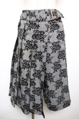 axes femme / 花柄スカート巻きパンツ M 黒 Y-25-12-17-149-AX-PA-SZ-ZY