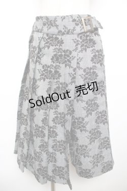 画像1: axes femme / 花柄スカート巻きパンツ M 黒 Y-25-12-17-149-AX-PA-SZ-ZS