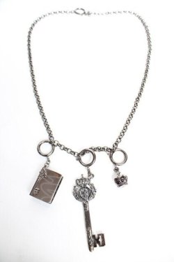 画像2: BPN / チェーンロングネックレス【ブック・鍵・クラウン】  ブラック Y-25-12-17-002-GO-AC-SZ-ZY