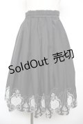 axes femme POETIQUE / ハート透かし刺繍入りスカート  黒 Y-25-12-17-153-AX-BL-SZ-ZY