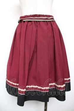 画像2: axes femme POETIQUE / バイカラープリーツスカート  ワイン Y-25-12-17-154-AX-SK-SZ-ZY