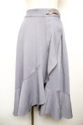 axes femme POETIQUE / ラッフルフリルラップ風スカート  ブルーグレー Y-25-12-17-155-AX-SK-SZ-ZY