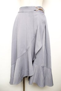 axes femme POETIQUE / ラッフルフリルラップ風スカート  ブルーグレー Y-25-12-17-155-AX-SK-SZ-ZY