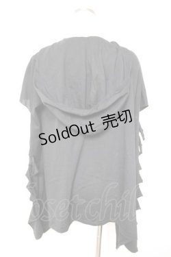 画像2: SEX POT ReVeNGe / 袖クラッシュptカットソー  黒×白 Y-25-12-17-025-SP-TO-SZ-ZY