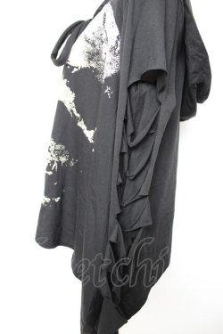 画像3: SEX POT ReVeNGe / 袖クラッシュptカットソー  黒×白 Y-25-12-17-025-SP-TO-SZ-ZY