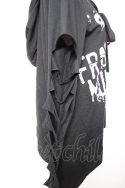 画像4: SEX POT ReVeNGe / 袖クラッシュptカットソー  黒×白 Y-25-12-17-025-SP-TO-SZ-ZY