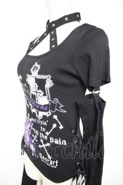 画像3: Deorart / チョーカーデザインセパレートスリーブカットソー M 黒 Y-25-12-17-027-PU-TO-SZ-ZY