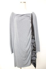 PUTUMAYO / プリント切替ロングトップス  グレー Y-25-12-17-028-PT-TO-SZ-ZY