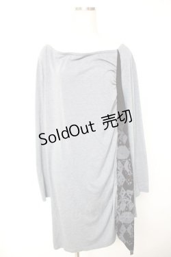 画像1: PUTUMAYO / プリント切替ロングトップス  グレー Y-25-12-17-028-PT-TO-SZ-ZY