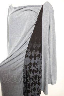 画像3: PUTUMAYO / プリント切替ロングトップス  グレー Y-25-12-17-028-PT-TO-SZ-ZY