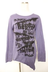 ALGONQUINS / プリントアシメカットソー 1 紫 Y-25-12-17-032-AL-TO-SZ-ZY