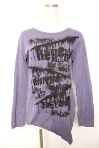 ALGONQUINS / プリントアシメカットソー 1 紫 Y-25-12-17-032-AL-TO-SZ-ZY