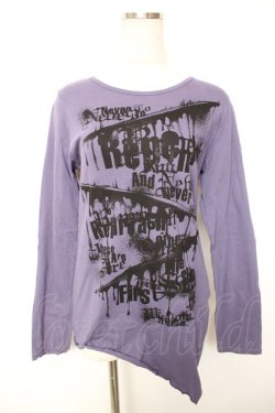 画像1: ALGONQUINS / プリントアシメカットソー 1 紫 Y-25-12-17-032-AL-TO-SZ-ZY