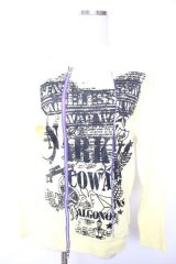 ALGONQUINS / ZIPデザインpt入りワッフルトップス  イエロー Y-25-12-17-033-AL-TO-SZ-ZY