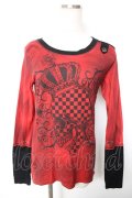 ALGONQUINS / スカルptムラ柄トップス 1 赤 Y-25-12-17-034-AL-TO-SZ-ZY